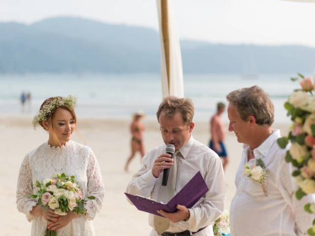 Marriage Celebrant Paul Cunliffe and James &amp; Tina on Kata Beach