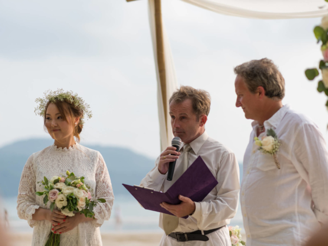 Marriage Celebrant Paul Cunliffe and James &amp; Tina on Kata Beach