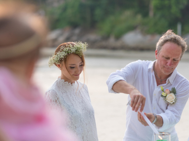 Marriage Celebrant Paul Cunliffe and James &amp; Tina on Kata Beach