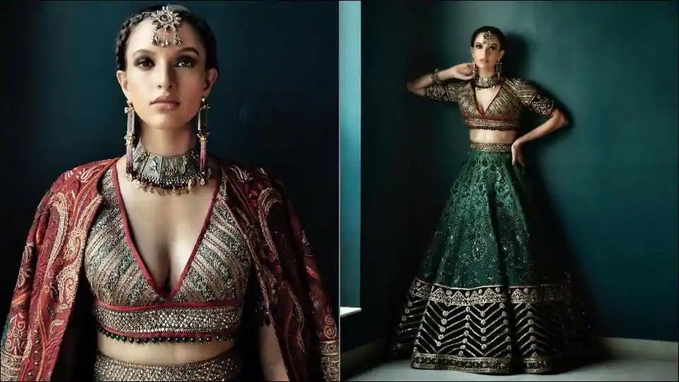 Bulbbul-star-tripti-dimris-bold-look-emerald-green-lehenga-are Jpg