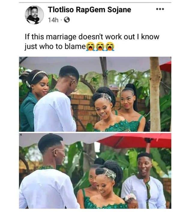 Man Shares Interesting Caption As He Posts Photos Of A Bride, Her Bridesmaid & Groom During Wedding Ceremony  | General Entertainment |  Peacefmonline.com