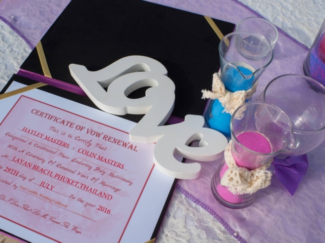 Phuket Wedding Vow Renewal Certificate Wedding Celebrant Phuket