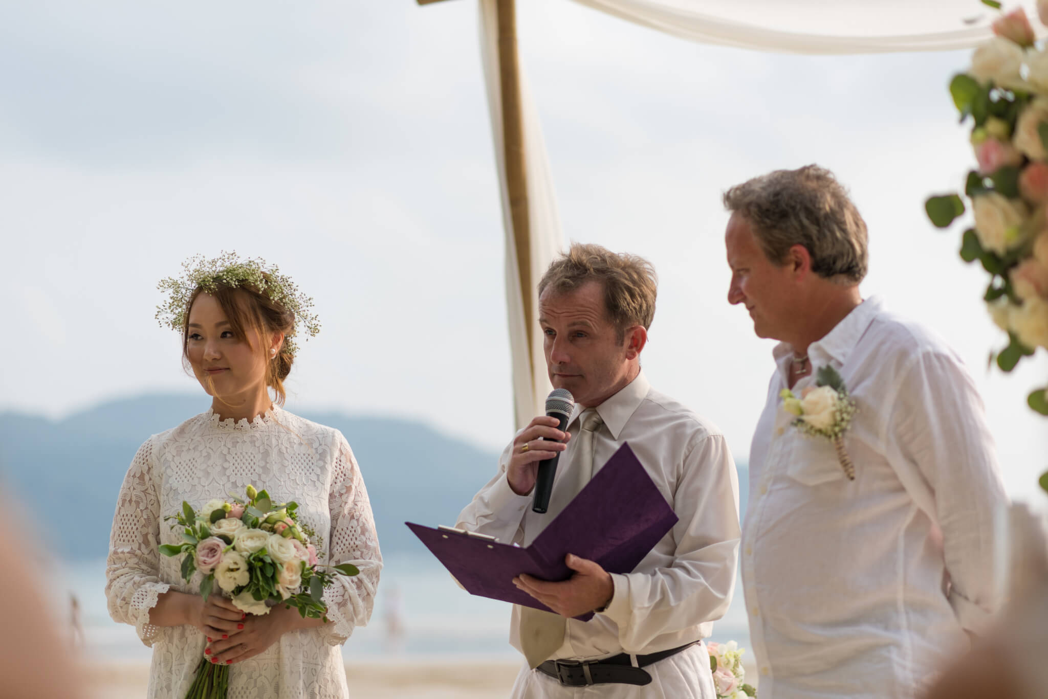 Marriage Celebrant Paul Cunliffe and James & Tina on Kata Beach