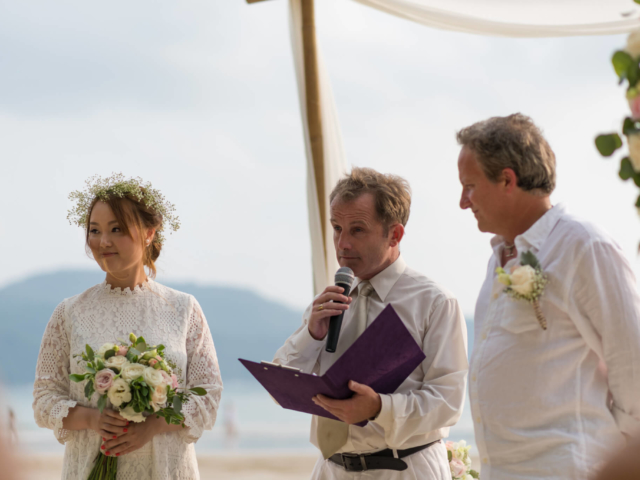 Marriage Celebrant Paul Cunliffe and James & Tina on Kata Beach