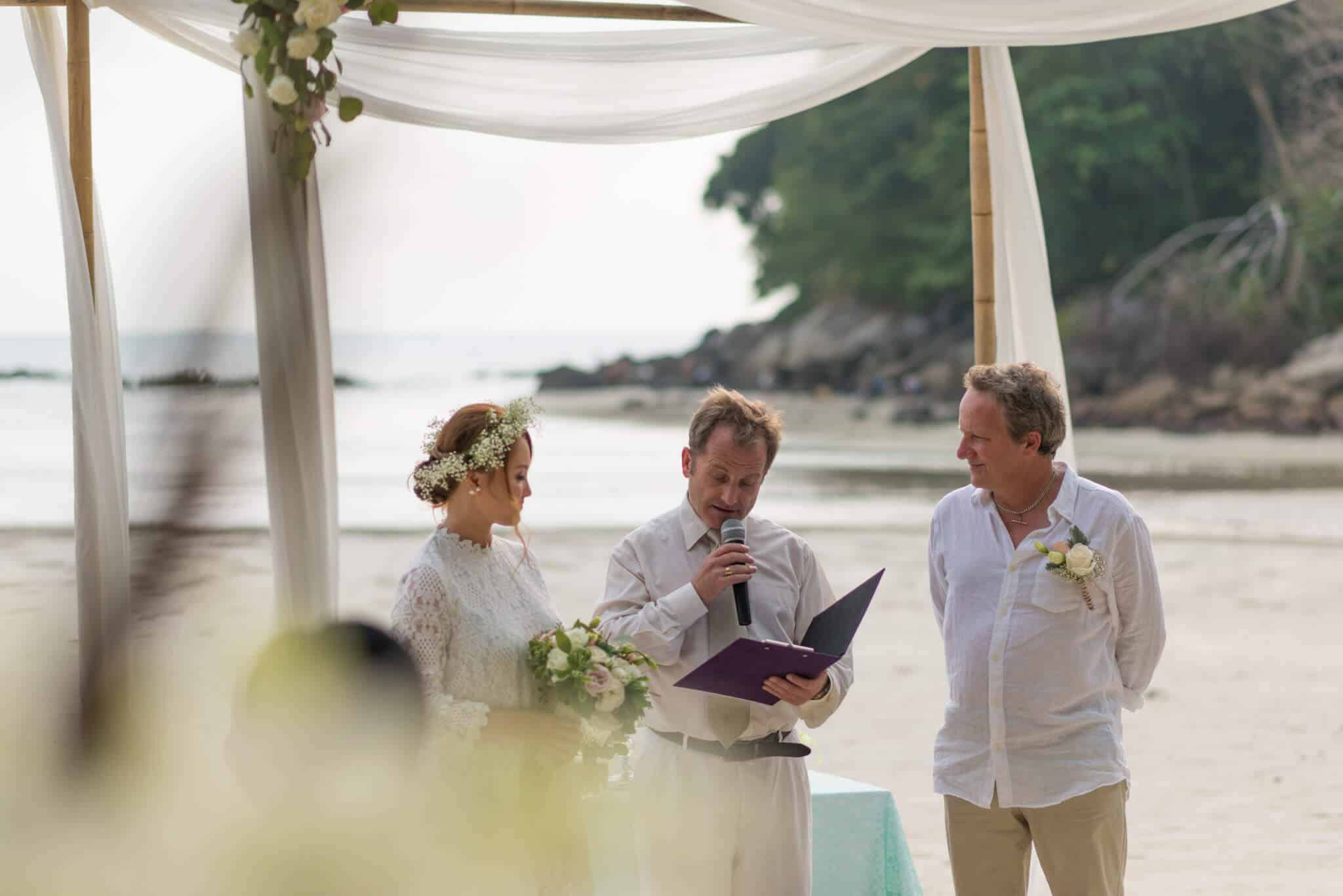 Wedding Celebrant In Phuket - Tina & James Beach Wedding Ceremony ...