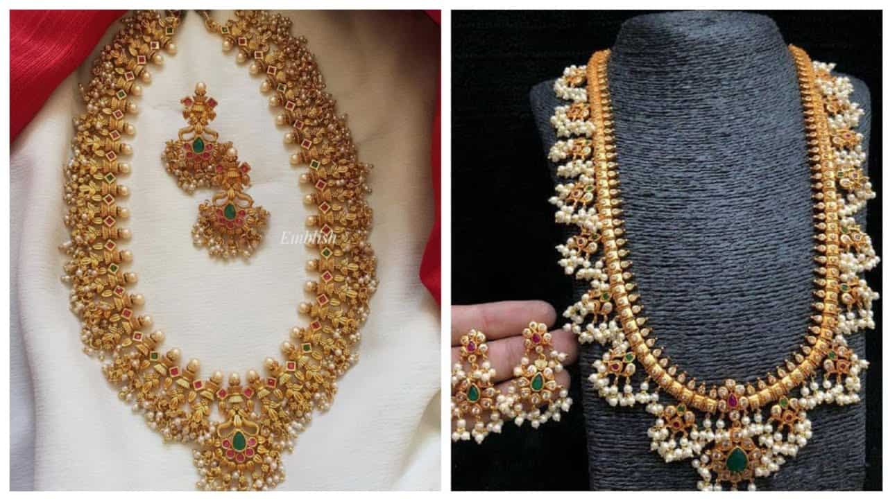 Long-haram-with-pearlbridal-necklaceswedding-jewelleryantique-jewellerygold-necklace-designs Jpg