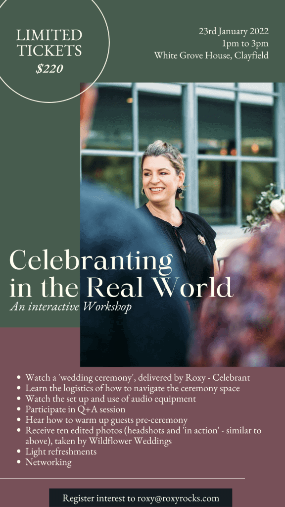 Celebranting in the Real World - Roxy Hotten - Celebrant