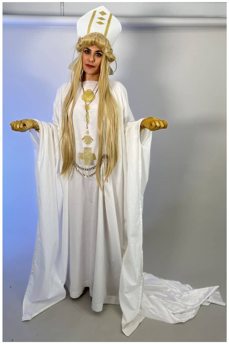 Moira Rose Schitt’s Creek Celebrant/Pope Costume – Theme Me: Costume, Fancy Dress & Theme Inspiration