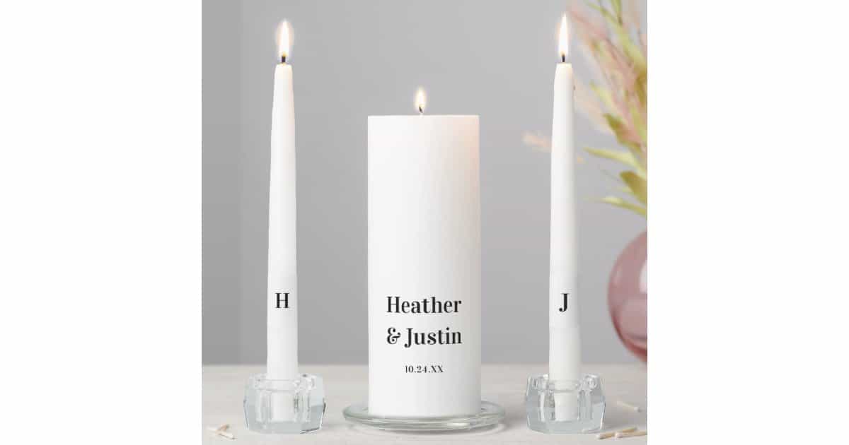 Modern Monogram Wedding Ceremony  Unity Candle Set | Zazzle