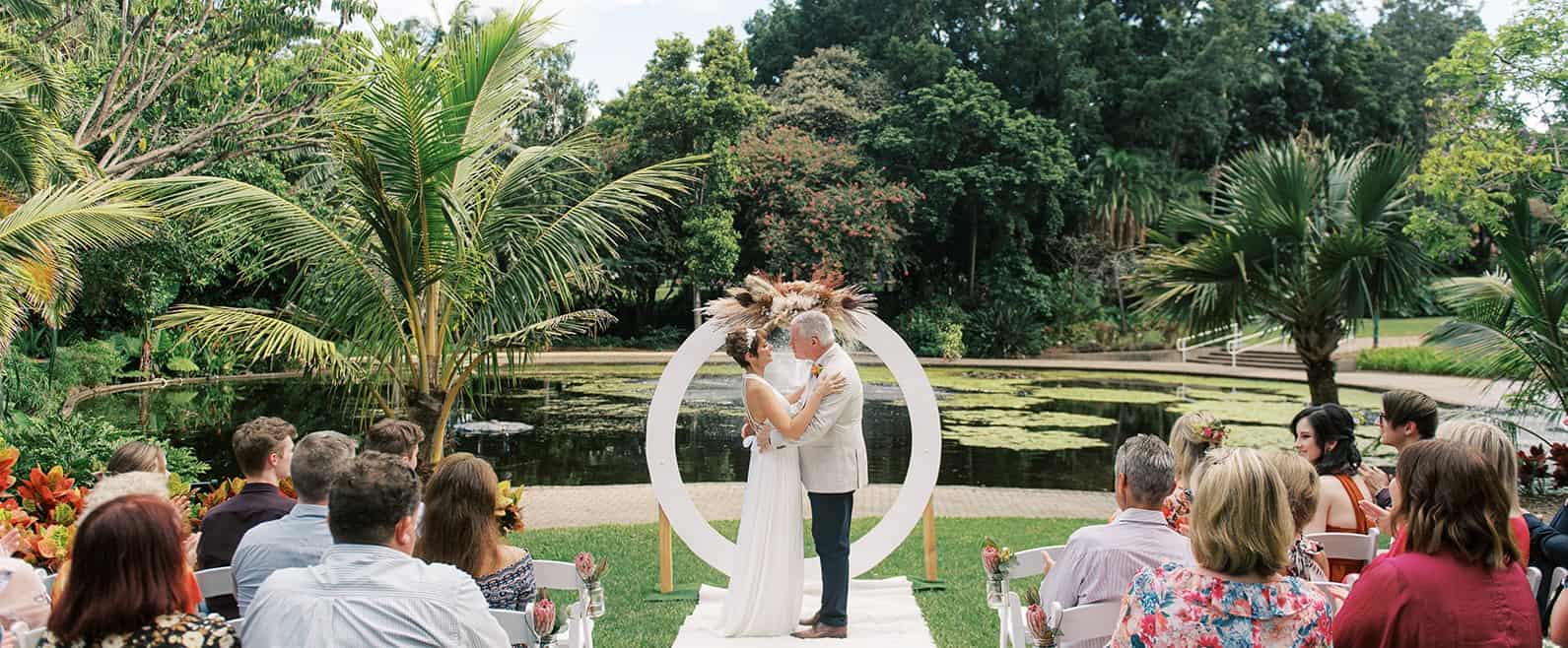A stunning City Botanic wedding with Celebrant Jamie - With Love - Brisbane Wedding Decorators